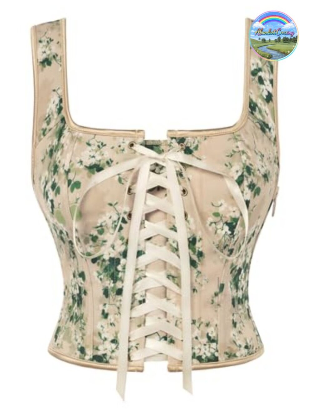 Boned Waist Floral Renaissance Fairy Corset Top